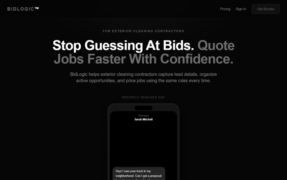 BidLogic — screenshot of the live site