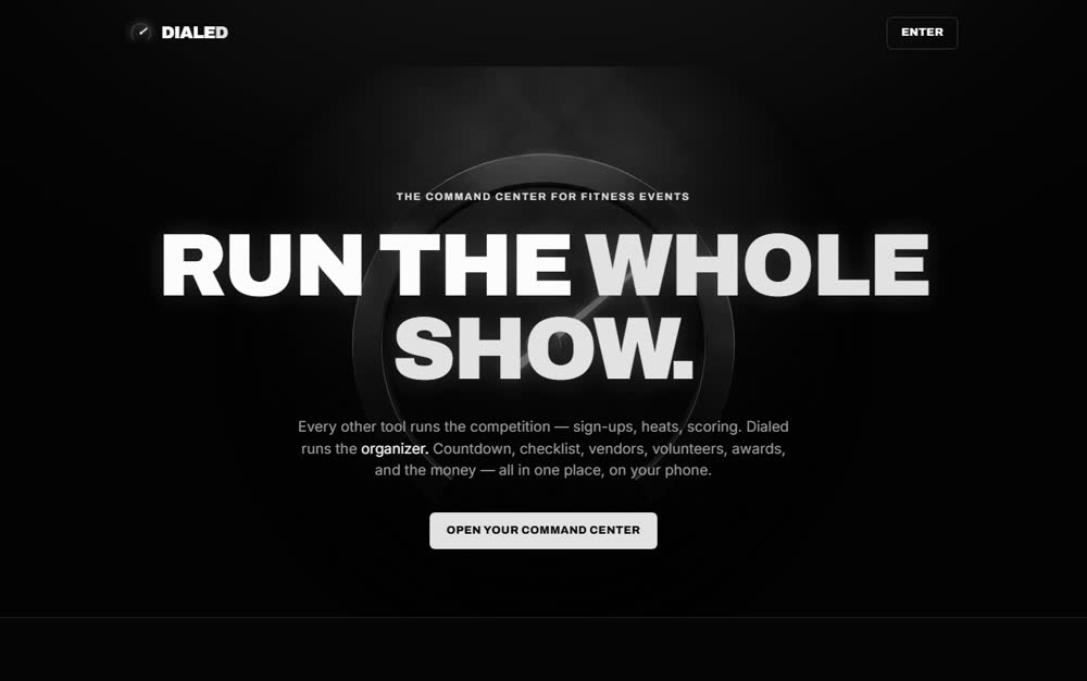 Dialed — screenshot of the live site