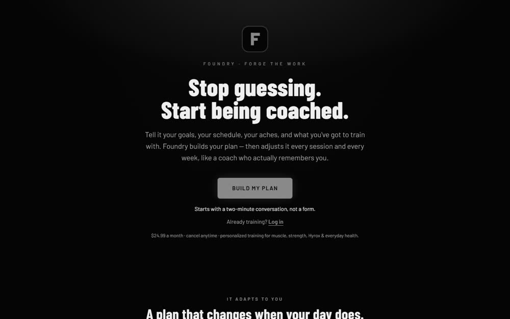 Foundry — screenshot of the live site
