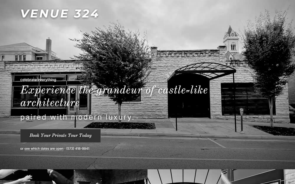 Venue 324 — screenshot of the live site